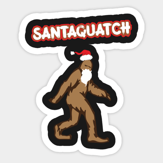 Santaquatch Funny Christmas Santa Sticker by GDLife